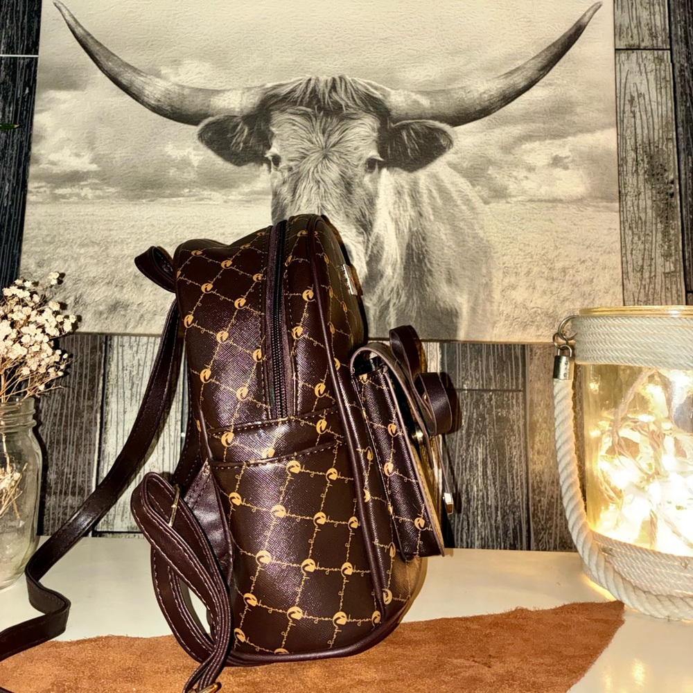 Brown Patterned Backpack - image 7